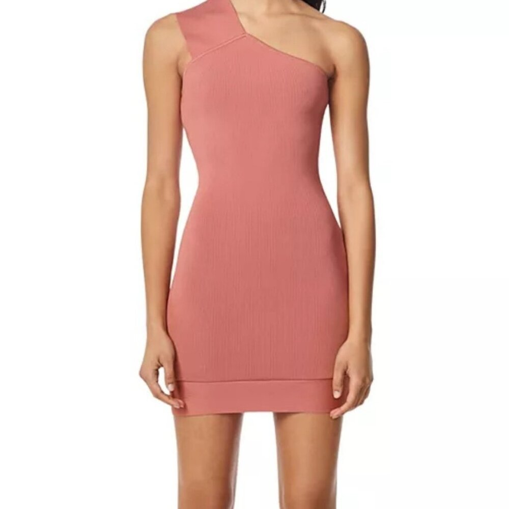 Herve Leger Asymmetric Ribbed Bandage Mini Dress-Size Small NWT